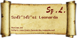 Szőlősi Leonarda névjegykártya